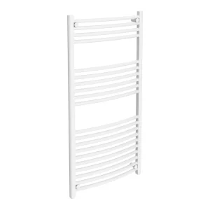 Diamond Curved Heated Towel Rail   W600 x H1200mm   White
