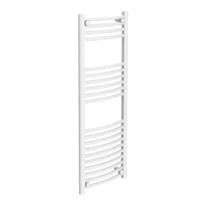 Diamond Curved Heated Towel Rail   W400 x H1200mm   White