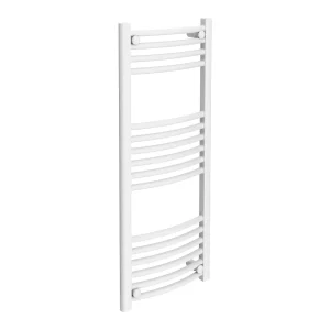 Diamond Curved Heated Towel Rail   W400 x H1000mm   White