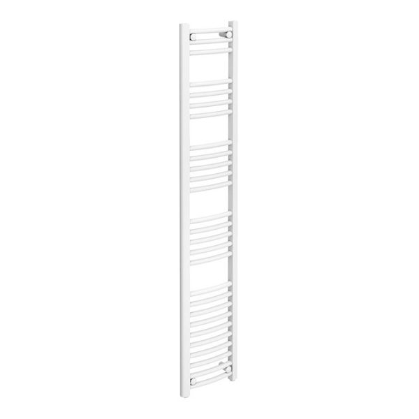 Diamond Curved Heated Towel Rail   W300 x H1600mm   White - Image 2