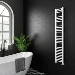Diamond Curved Heated Towel Rail   W300 x H1600mm   White
