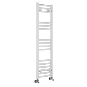 Diamond Curved Heated Towel Rail   W300 x H1000mm   White