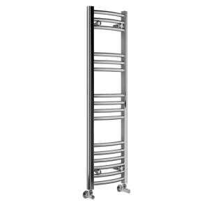 Diamond Curved Heated Towel Rail   W300 x H1000mm   Chrome