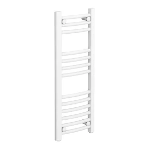 Diamond Curved Heated Towel Rail   W300 x H800mm   White