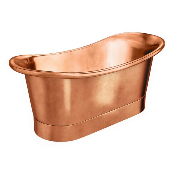 Trafalgar Copper 1700 x 710mm Double Ended Slipper Roll Top Bath Tub - Image 2