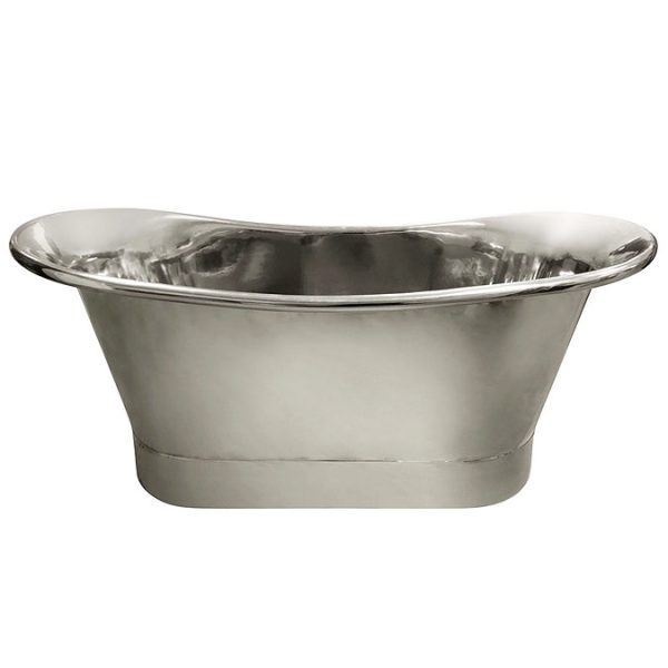 Trafalgar Nickel 1500 x 710mm Double Ended Slipper Roll Top Bath Tub - Image 4