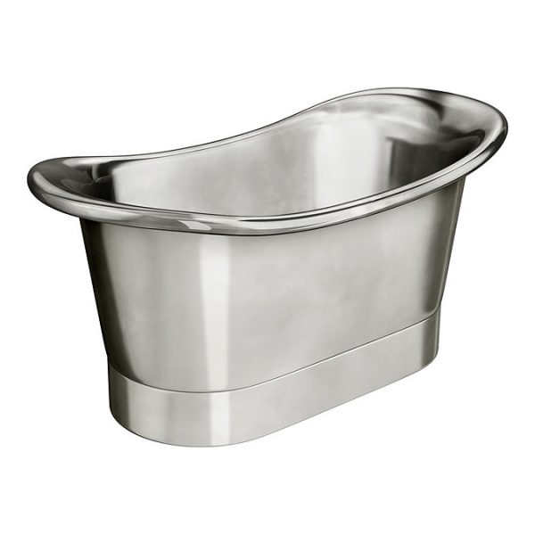 Trafalgar Nickel 1500 x 710mm Double Ended Slipper Roll Top Bath Tub - Image 2