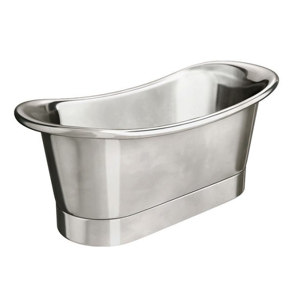Trafalgar Nickel 1700 x 710mm Double Ended Slipper Roll Top Bath Tub - Image 2