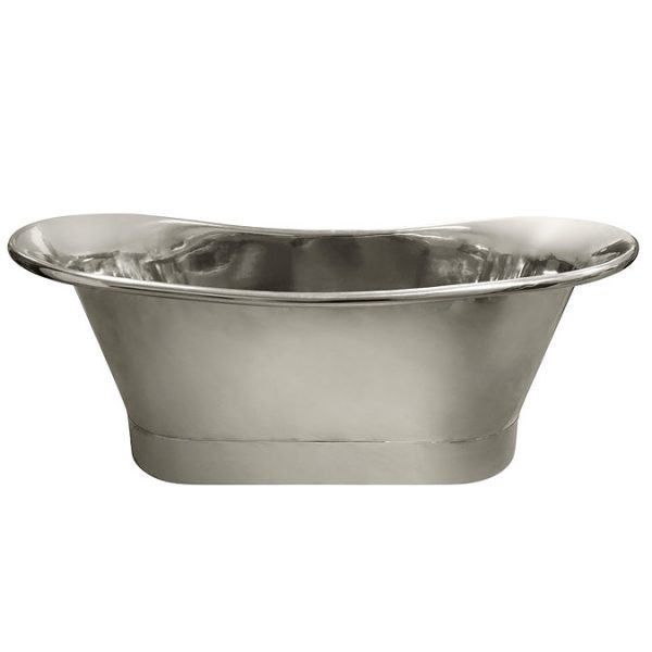 Trafalgar Nickel 1700 x 710mm Double Ended Slipper Roll Top Bath Tub - Image 4