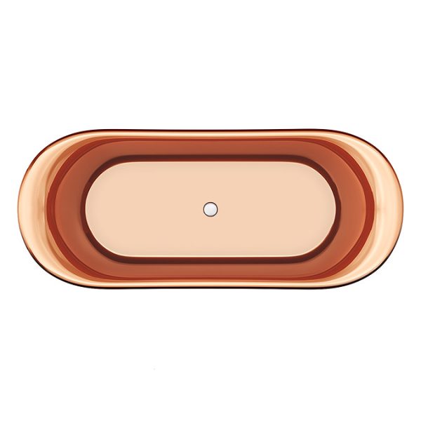 Trafalgar Matt Black 1700 x 710mm Double Ended Slipper Roll Top Bath Tub (Copper Inside) - Image 2