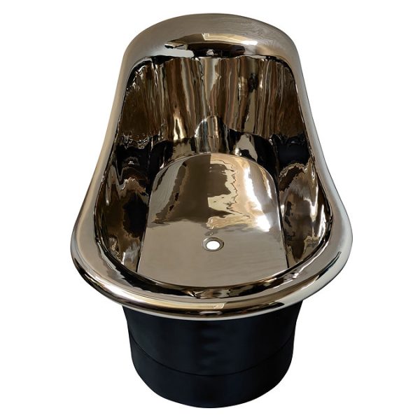 Trafalgar Matt Black 1700 x 710mm Double Ended Slipper Roll Top Bath Tub (Nickel Inside) - Image 4