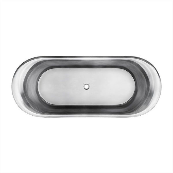 Trafalgar Matt Black 1700 x 710mm Double Ended Slipper Roll Top Bath Tub (Nickel Inside) - Image 7