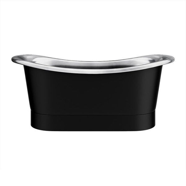 Trafalgar Matt Black 1700 x 710mm Double Ended Slipper Roll Top Bath Tub (Nickel Inside) - Image 8