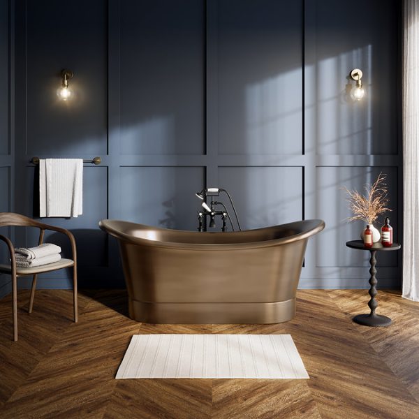 Trafalgar Antique Brass 1700 x 710mm Double Ended Roll Top Slipper Bath - Image 2