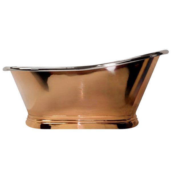Trafalgar Copper 1700 x 787mm Slipper Roll Top Bath Tub (Nickel Inside) - Image 4