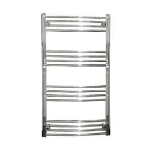 Reina Capo H1200 x W500mm Chrome Curved Electric Towel Rail   ON/OFF Element