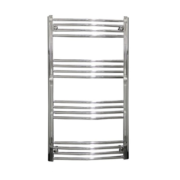 Reina Capo H1000 x W600mm Chrome Curved Electric Towel Rail   ON/OFF Element