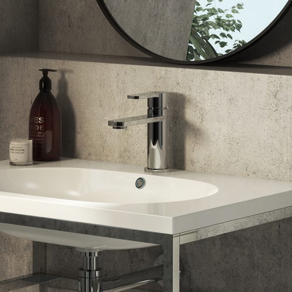 Brooklyn Modern Chrome Basin Mono Mixer Tap - Image 3
