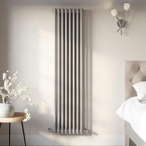 The Heating Co. Santa Fe 1500 x 380mm Stone Grey Vertical Double Column Radiator