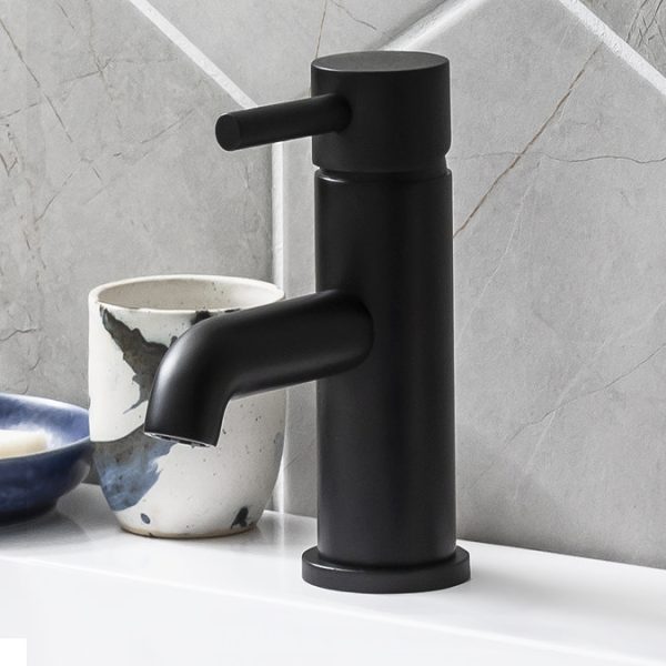 Arezzo Round Matt Black Basin Mono Mixer Tap - Image 4
