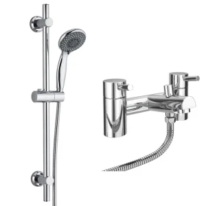 Cruze Bath Shower Mixer with Slider Rail Kit   Chrome
