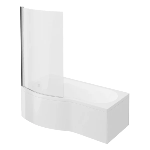 Cruze B Shaped Shower Bath   1700mm with Screen & Panel
