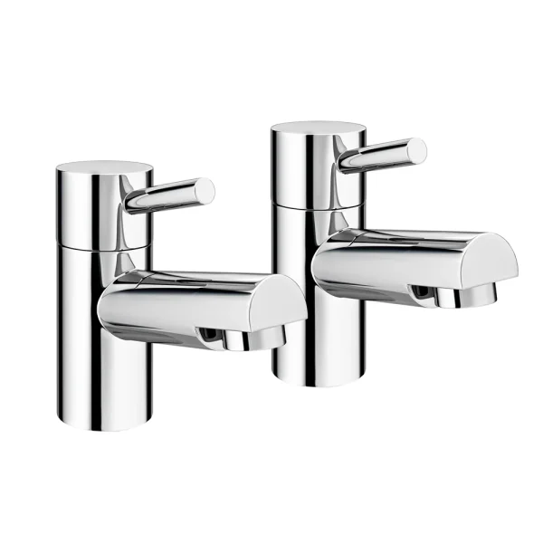 Cruze Contemporary Basin Pillar Taps   Chrome