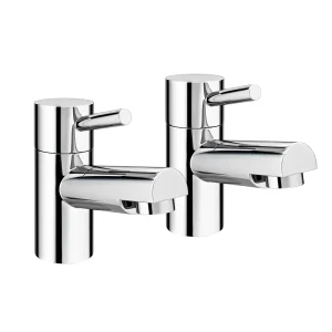 Cruze Contemporary Bath Pillar Taps   Chrome