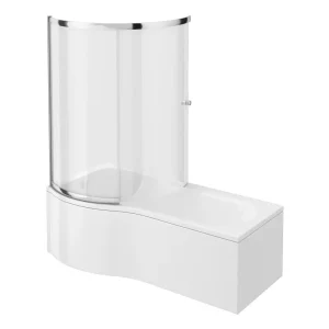 Cruze Shower Bath Enclosure   1700mm P Shaped incl. Screen + Panel