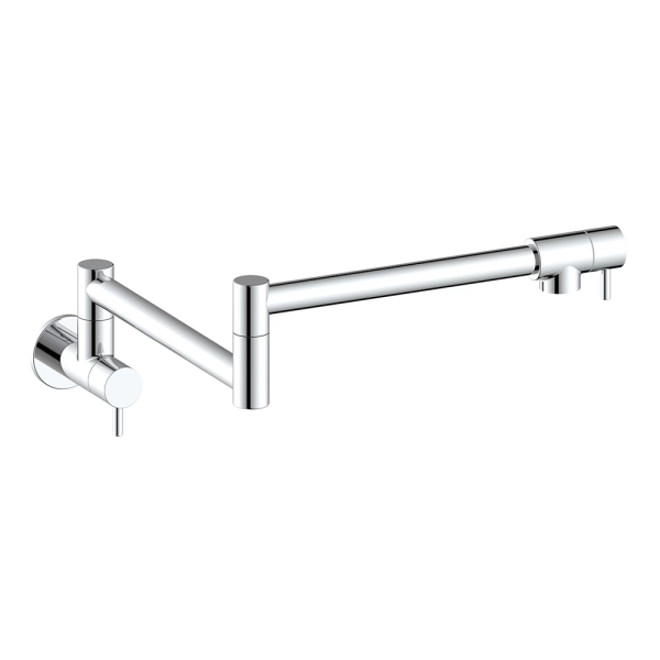Bower Modern Round Wall Mounted Pot Filler Kitchen Tap   Chrome