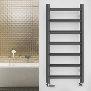 Terma Crystal Modern Grey Heated Towel Rail 840 x 400mm