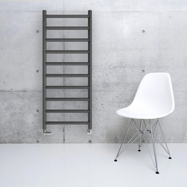 Terma Crystal Modern Grey Heated Towel Rail 1200 x 500mm - Image 3