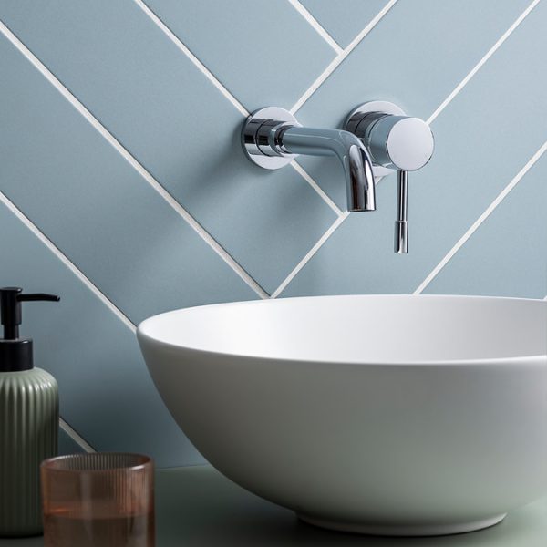 Cruze Round Chrome Wall Mounted (2TH) Basin Mixer Tap - Image 5