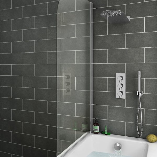 Cruze Modern Shower Package (Fixed Head, Round Handset + Overflow Bath Filler) - Image 8