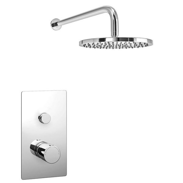 Cruze Round Concealed Push Button Valve + Rainfall Shower Head - Image 2