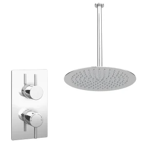Cruze Twin Concealed Shower Valve with Ultra Thin Head and Vertical Arm