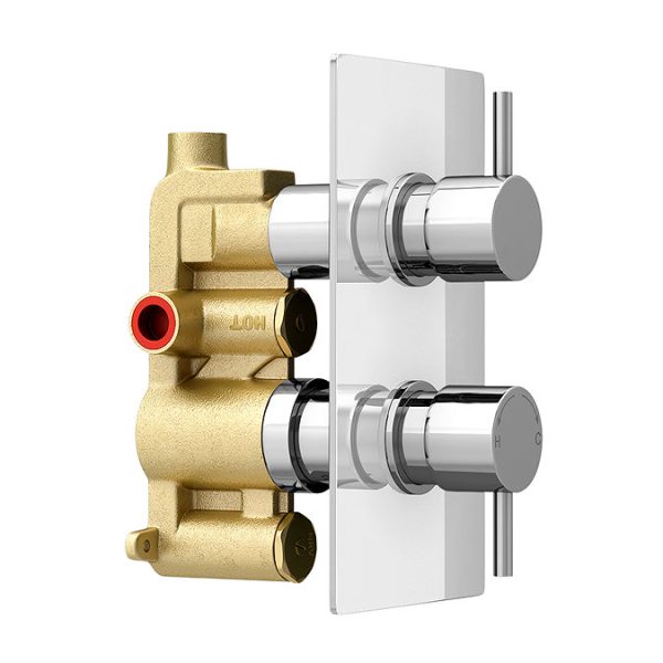 Cruze Concealed Modern Shower Package with Valve + Fixed Round Head - Image 2
