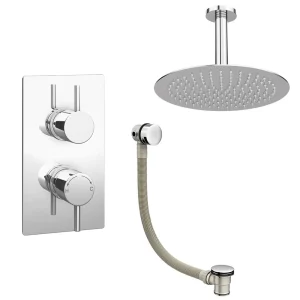 Cruze Modern Shower Package (Includes Fixed Shower Head and Overflow Bath Filler)