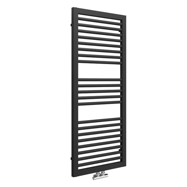 Cruze Designer Heated Towel Rail   Matt Black (1228 x 500mm) - Image 3