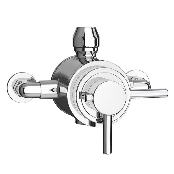 Orion Modern Twin Exposed Thermostatic Shower Valve + Rigid Riser - Image 3