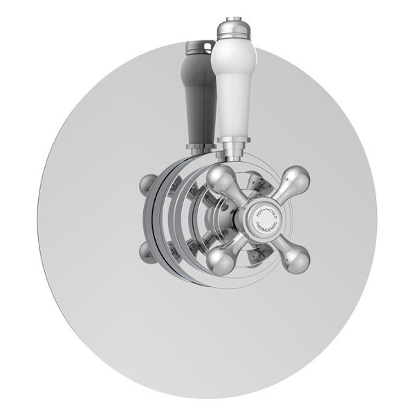 Lancaster Traditional Dual Concealed Thermostatic Shower Valve with Slider Rail - Image 3