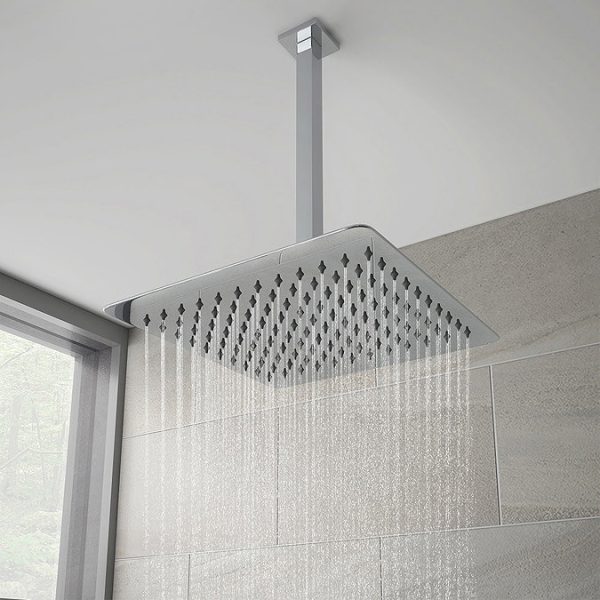 Orion Chrome Shower Package with Concealed Valve + Square Ceiling Mounted Head - Image 4