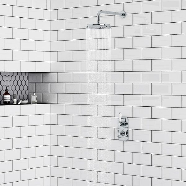 Chatsworth 1928 Traditional Shower Package with Concealed Valve + 8" AirTec Head - Image 6