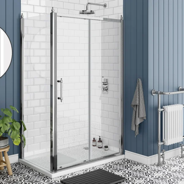 Chatsworth Traditional 1200 x 700mm Sliding Door Shower Enclosure + Tray