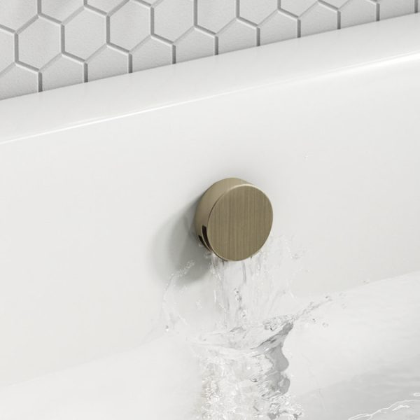 Chatsworth 1928 Antique Brass Overflow Bath Filler With 3/4" Deck Bath Side Valves (Pair) - Image 2