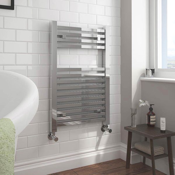 Cube Heated Towel Rail   Chrome (500 x 690mm) - Image 3