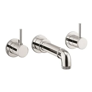 Crosswater MPRO Industrial Lever Wall Mounted Bath Spout and Stop Taps   Chrome
