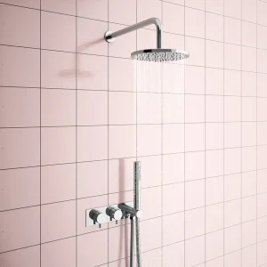 Cruze Round Shower System (200mm Fixed Head, Handset + Integrated Parking Bracket)