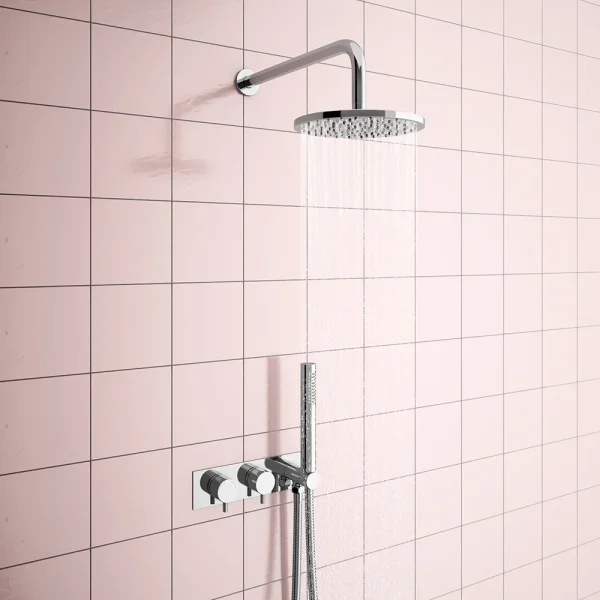 Cruze Round Shower System (200mm Fixed Head, Handset + Integrated Parking Bracket)