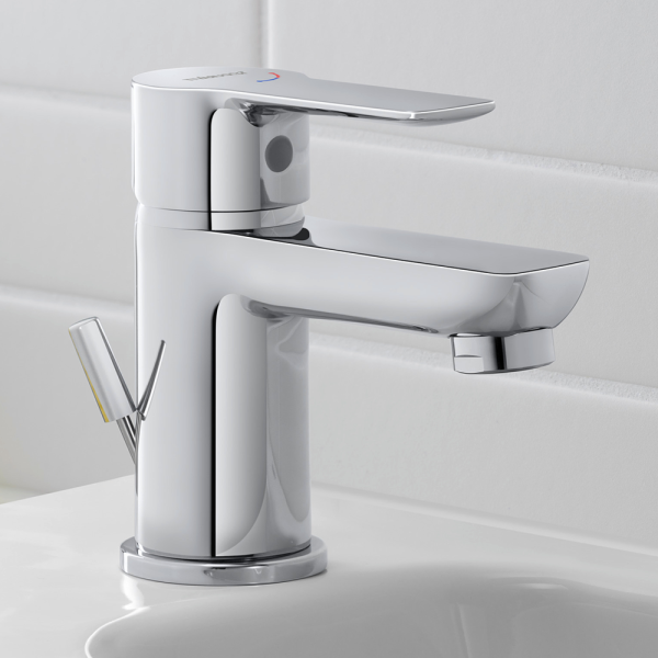 Duravit D Code Small Basin Mixer Tap with Pop Up Waste   Chrome